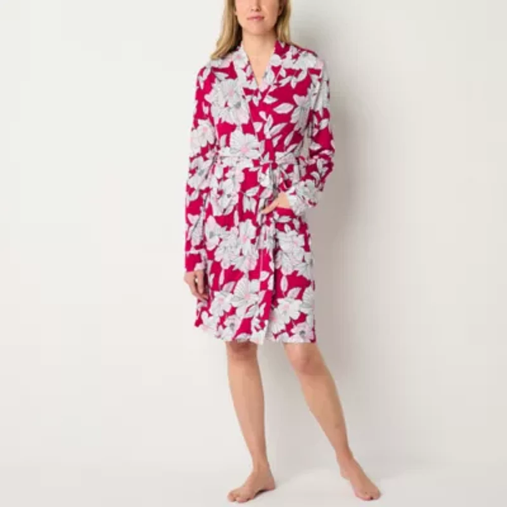 Liz Claiborne Cool and Calm Womens Long Sleeve Knee Length Robe