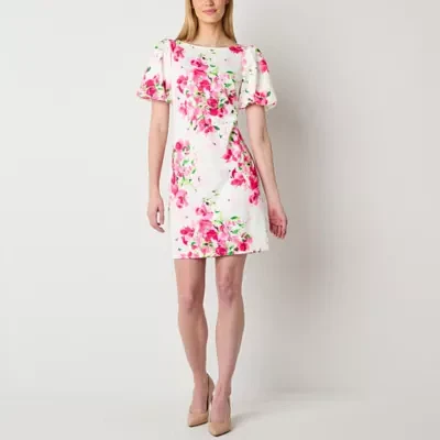 Jessica Howard Short Sleeve Floral Sheath Dress