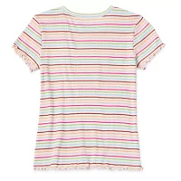 Thereabouts Little & Big Girls Adaptive Rib Crew Neck Short Sleeve T-Shirt