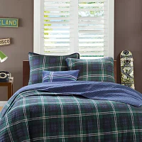 Mi Zone Cameron Plaid Quilt Set With Throw Pillow