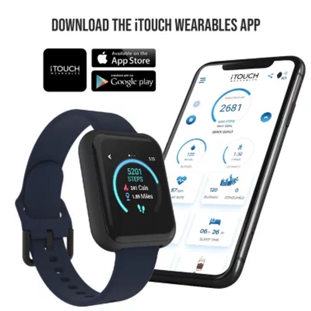 Itouch Unisex Adult Black Smart Watch 500006b4-G02