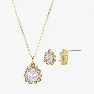Sparkle Allure Light Up Box 2-pc. Cubic Zirconia 14K Gold Over Brass Pear Jewelry Set