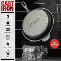 Granitestone Heavy Duty Cast Iron 12" Round Skillet