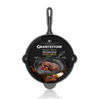 Granitestone Heavy Duty Cast Iron 12" Round Skillet