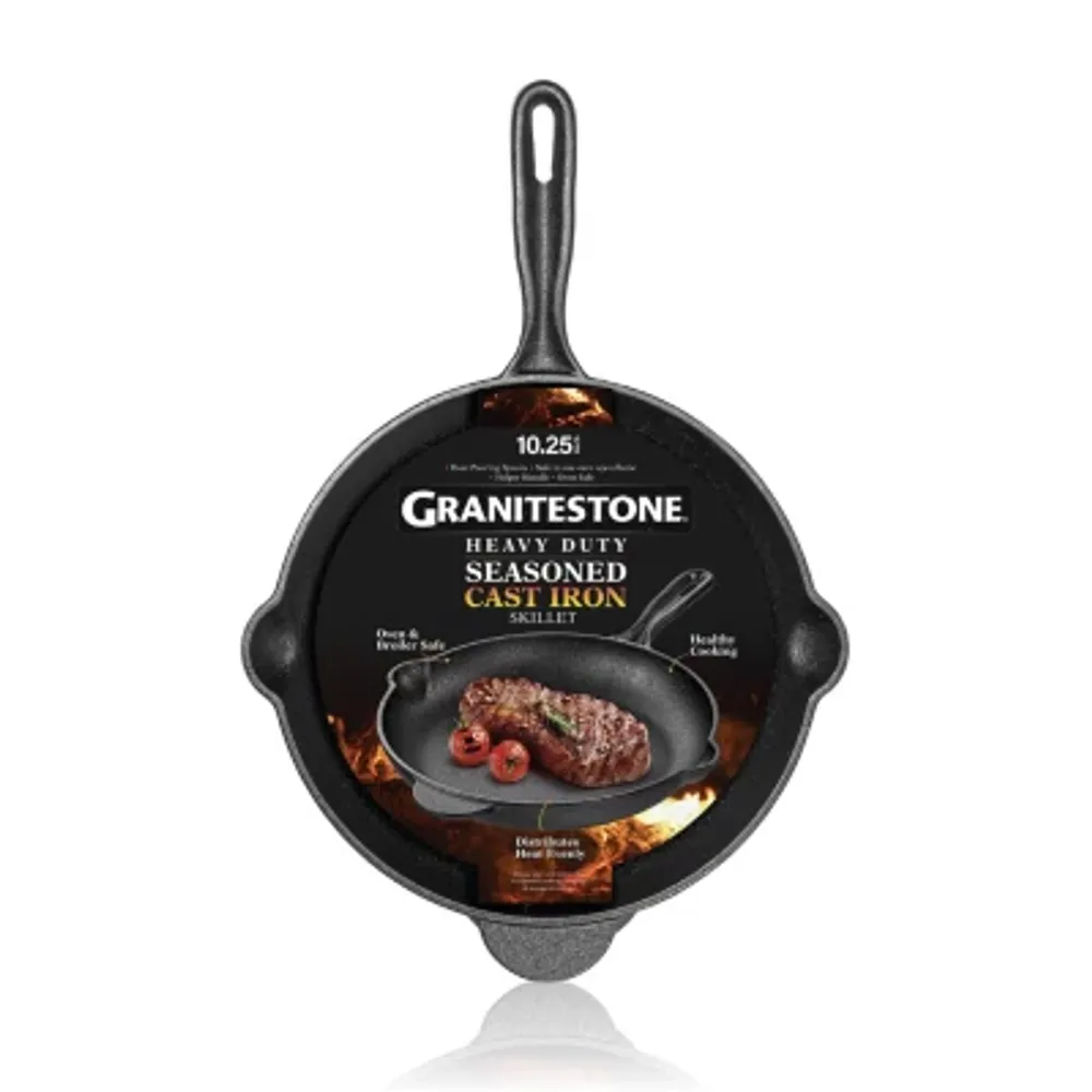 Granitestone Heavy Duty Cast Iron 10.25" Round Skillet