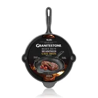 Granitestone Heavy Duty Cast Iron 10.25" Round Skillet