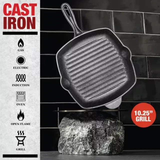 Smith & Clark Cast Iron 8 Grill Pan, Color: Black - JCPenney