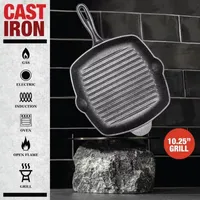 Granitestone Heavy Duty Cast Iron 10.25" Grill Pan