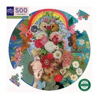 Eeboo Piece And Love Theatre Of Flowers 500 Piece Round Adult Jigsaw Puzzle Puzzle