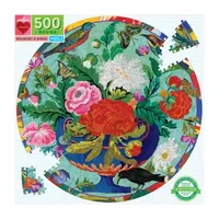 Eeboo Piece And Love Bouquet And Birds 500 Piece Adult  Round Jigsaw Puzzle Puzzle