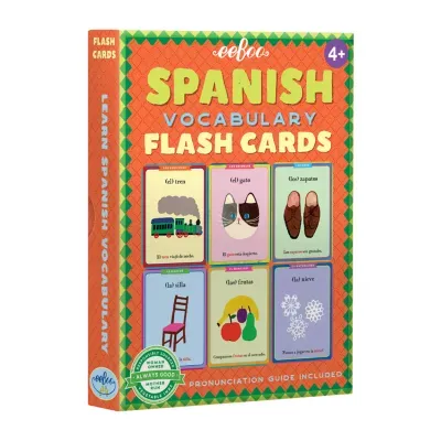 Eeboo Spanish Vocabulary Flash Cards For Kids 56-pc. Card Game