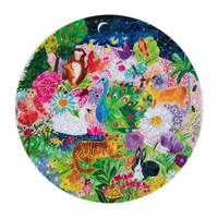 Eeboo Piece And Love Garden Sanctuary 500 Piece Round Adult Jigsaw Puzzle Puzzle