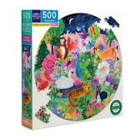 Eeboo Piece And Love Garden Sanctuary 500 Piece Round Adult Jigsaw Puzzle Puzzle