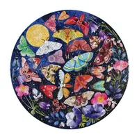 Eeboo Piece And Love Moths 500 Piece Round Adult Jigsaw Puzzle Puzzle