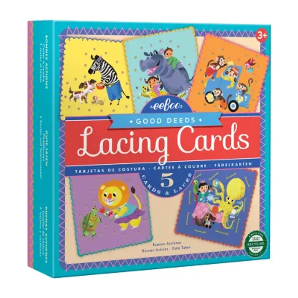 Eeboo Good Deeds Lacing Cards (Set Of 5 Cards) 10-pc. Card Game