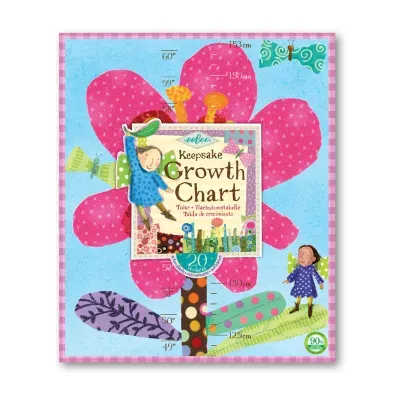 Eeboo Hot Pink Flower Growth Chart For Girls Responsibility Chart
