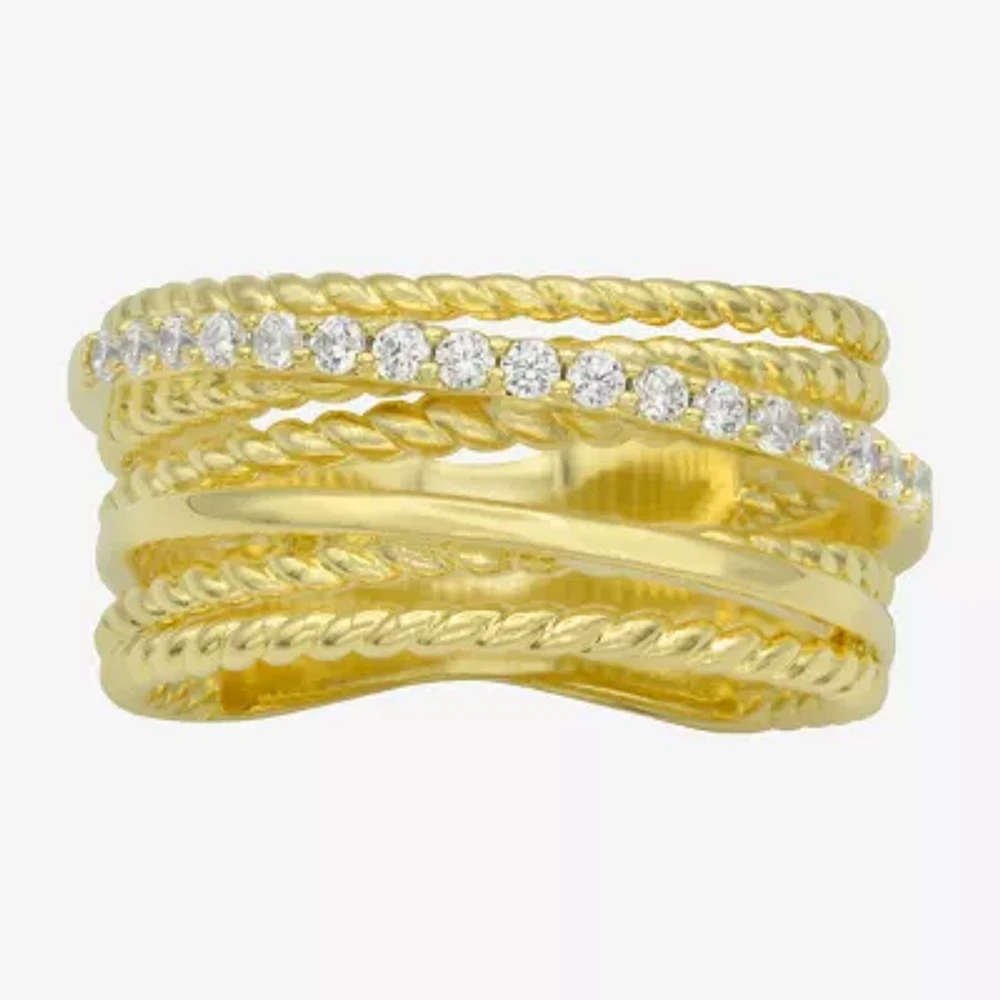 Sparkle Allure Cubic Zirconia 14K Gold Over Brass Band
