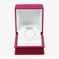 Sparkle Allure Cubic Zirconia Pure Silver Over Brass Round Cocktail Ring