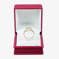 Sparkle Allure Cubic Zirconia 14K Gold Over Brass Round Cocktail Ring