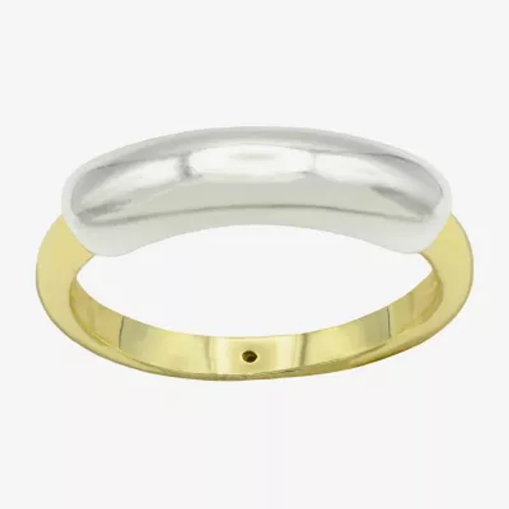 Sparkle Allure Womens 3.5MM 14K Gold Over Brass Pure Silver Band