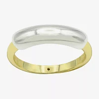 Sparkle Allure Womens 3.5MM 14K Gold Over Brass Pure Silver Band