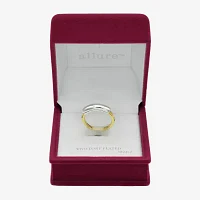Sparkle Allure Womens 3.5MM 14K Gold Over Brass Pure Silver Band
