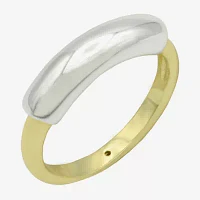 Sparkle Allure Womens 3.5MM 14K Gold Over Brass Pure Silver Band
