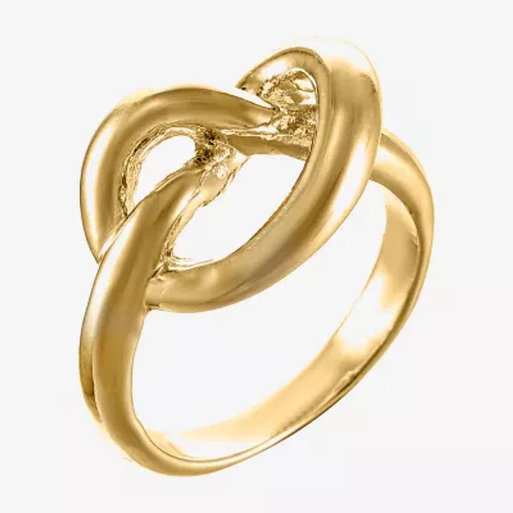 Sparkle Allure Womens 3MM 14K Gold Over Brass Knot Crossover Band