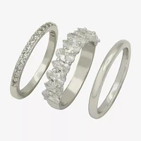 Sparkle Allure Womens 8MM Cubic Zirconia Pure Silver Over Brass Marquise Eternity Band