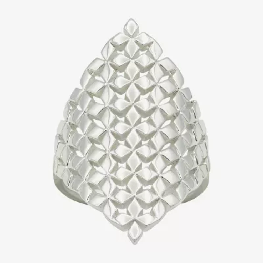 Sparkle Allure Pure Silver Over Brass Cocktail Ring