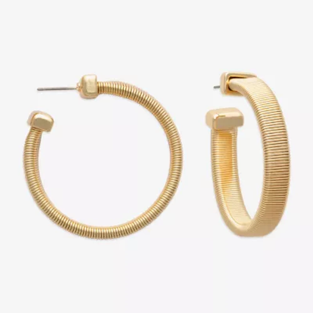 Bold Elements Gold Tone Hoop Earrings