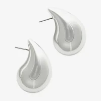 Bold Elements Silver Tone Drop Earrings