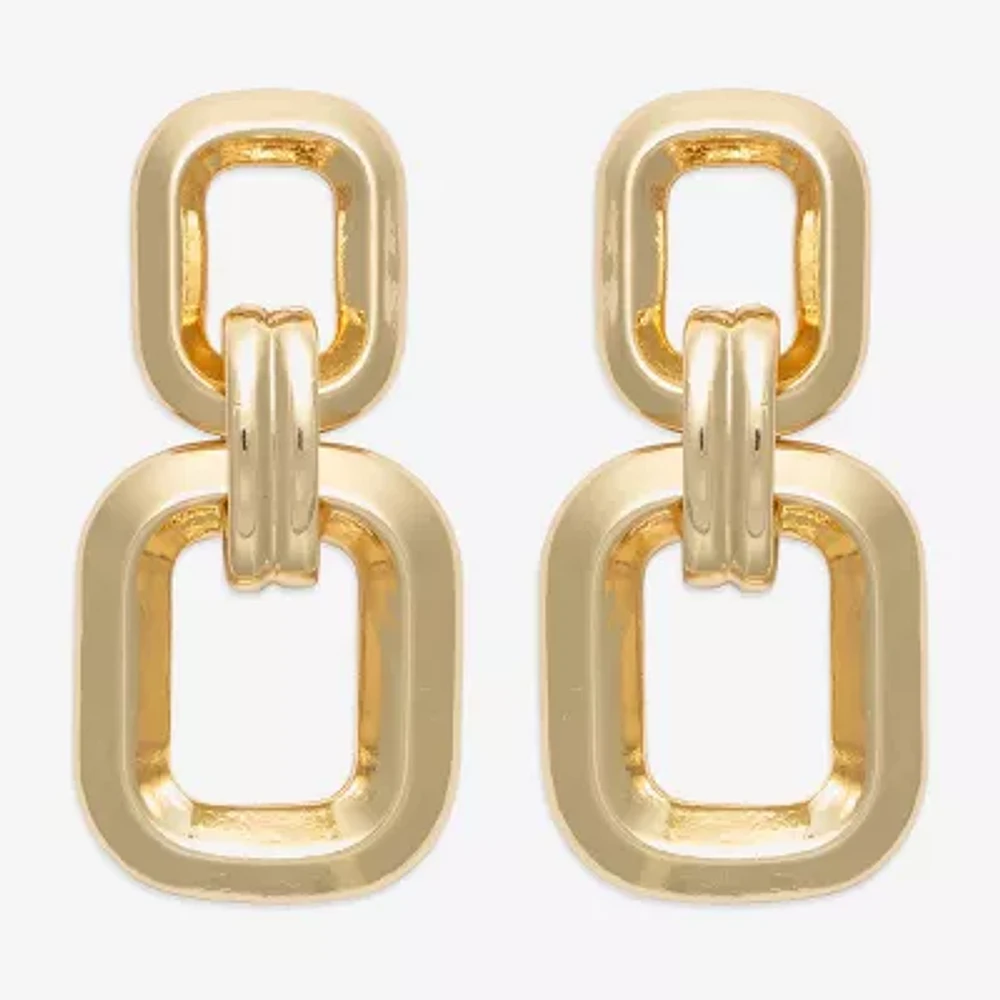 Bold Elements Gold Tone Womens Drop Earrings