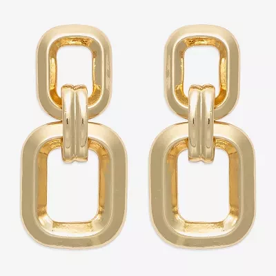 Bold Elements Gold Tone Womens Drop Earrings