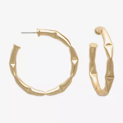 Bold Elements Gold Tone Hoop Earrings