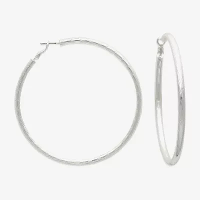 Bold Elements Silver Tone Hoop Earrings