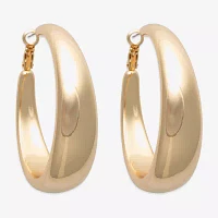 Bold Elements Gold Tone Womens Hoop Earrings