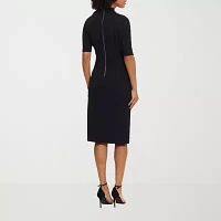 Maggy London Intl Womens Elbow Sleeve Sheath Dress