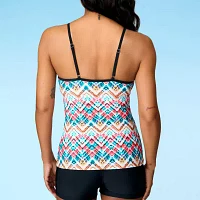 Free Country Stretch Fabric Waves Tankini Swimsuit Top