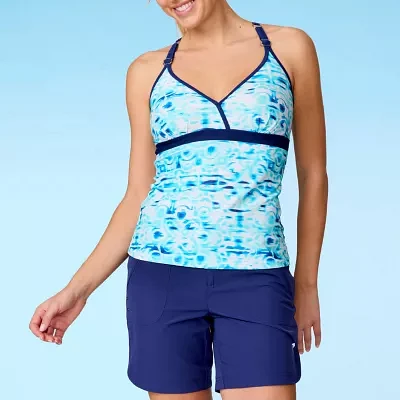 Free Country Stretch Fabric Abstract Tankini Swimsuit Top