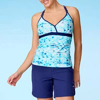 Free Country Stretch Fabric Abstract Tankini Swimsuit Top