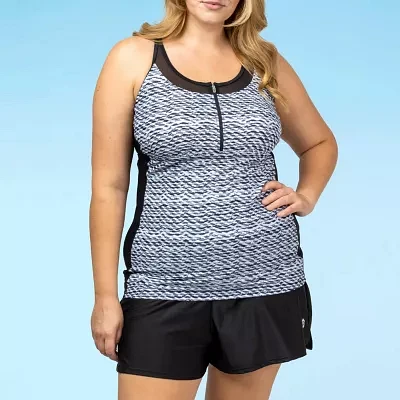 Free Country Waves Tankini Swimsuit Top Plus