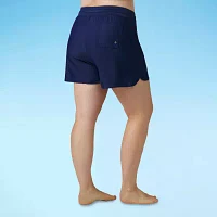 Free Country Womens Drawstring Waist Quick Dry Swim Shorts Plus