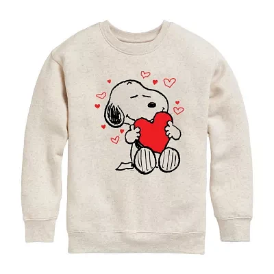 Big Girls Snoopy Hearts Crew Neck Long Sleeve Peanuts Sweatshirt