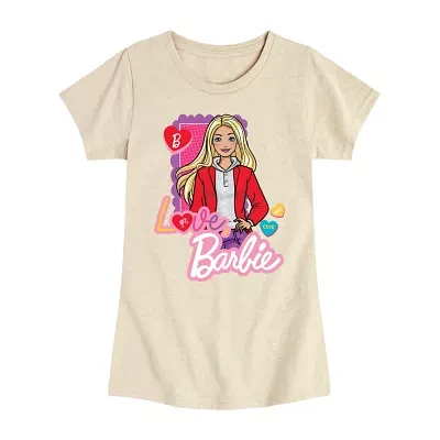 Big Girls Crew Neck Short Sleeve Barbie T-Shirt