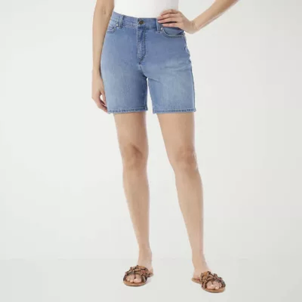 Gloria Vanderbilt Womens High Rise Denim Short