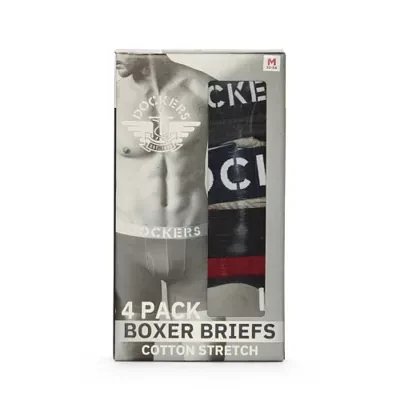 Dockers Mens 4 Pack Boxer Briefs