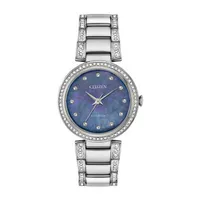 Citizen Womens Crystal Accent Silver Tone Stainless Steel Bracelet Watch Em0840-59n