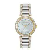 Citizen Silhouette Crystal Womens Crystal Accent Two Tone Stainless Steel Bracelet Watch Em0844-58d