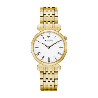 Bulova Regatta Womens Gold Tone Stainless Steel Bracelet Watch 97l161